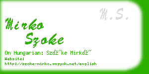 mirko szoke business card